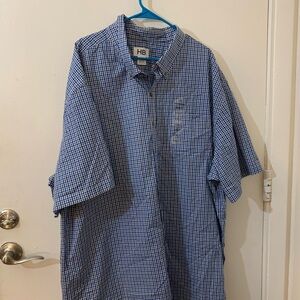 Men’s HB Blue and White Checkered Shirt 4XLT